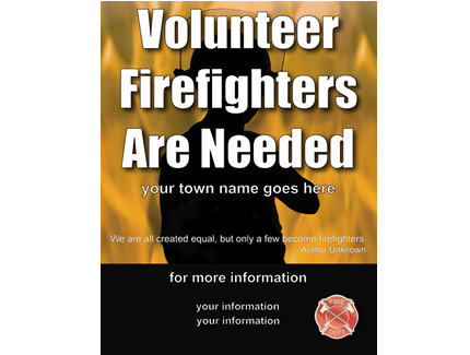 Volunteer Firefighter Recruitment Large Flyer 5 - Flames